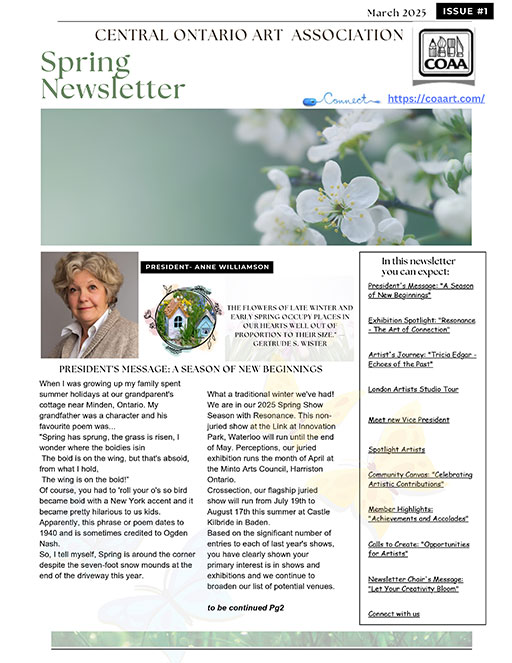COAA Newsletter Spring 2025-sample